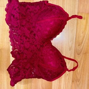 Red sexy lacy top Size S